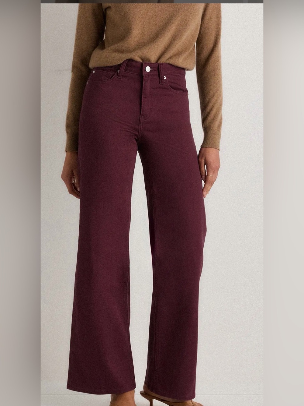 Quince Wide-Leg Jeans in Wine
